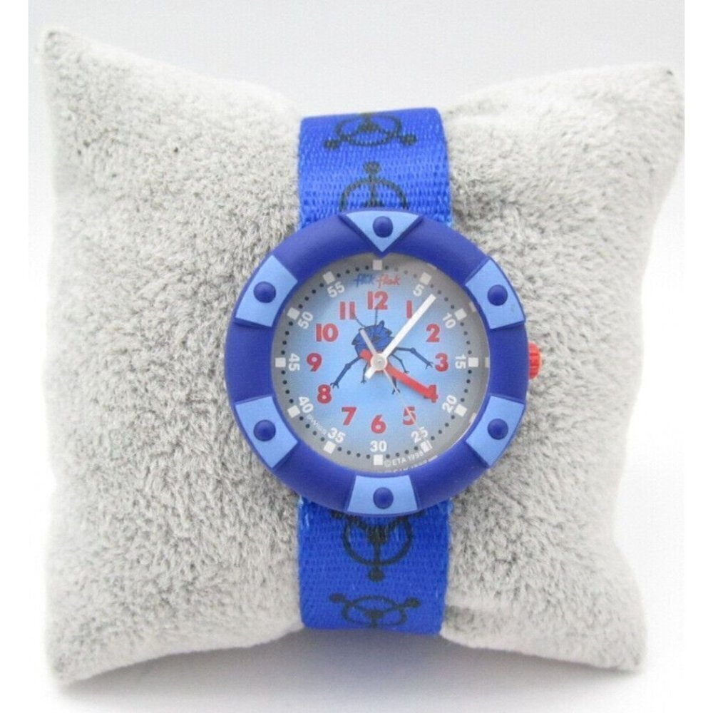 Boys Flik Flak Space Ship Quartz WR Analog 33mm Dial Causal Round Watch (G479)